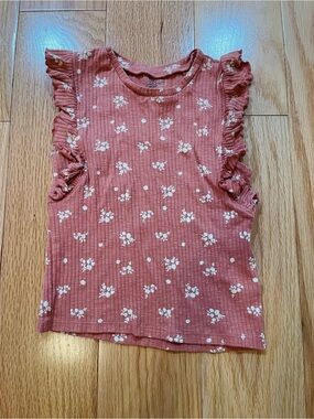Gerber Mauve Floral Ruffle Tank Top